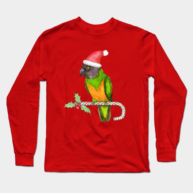 Senegal parrot Christmas style Long Sleeve T-Shirt by Bwiselizzy